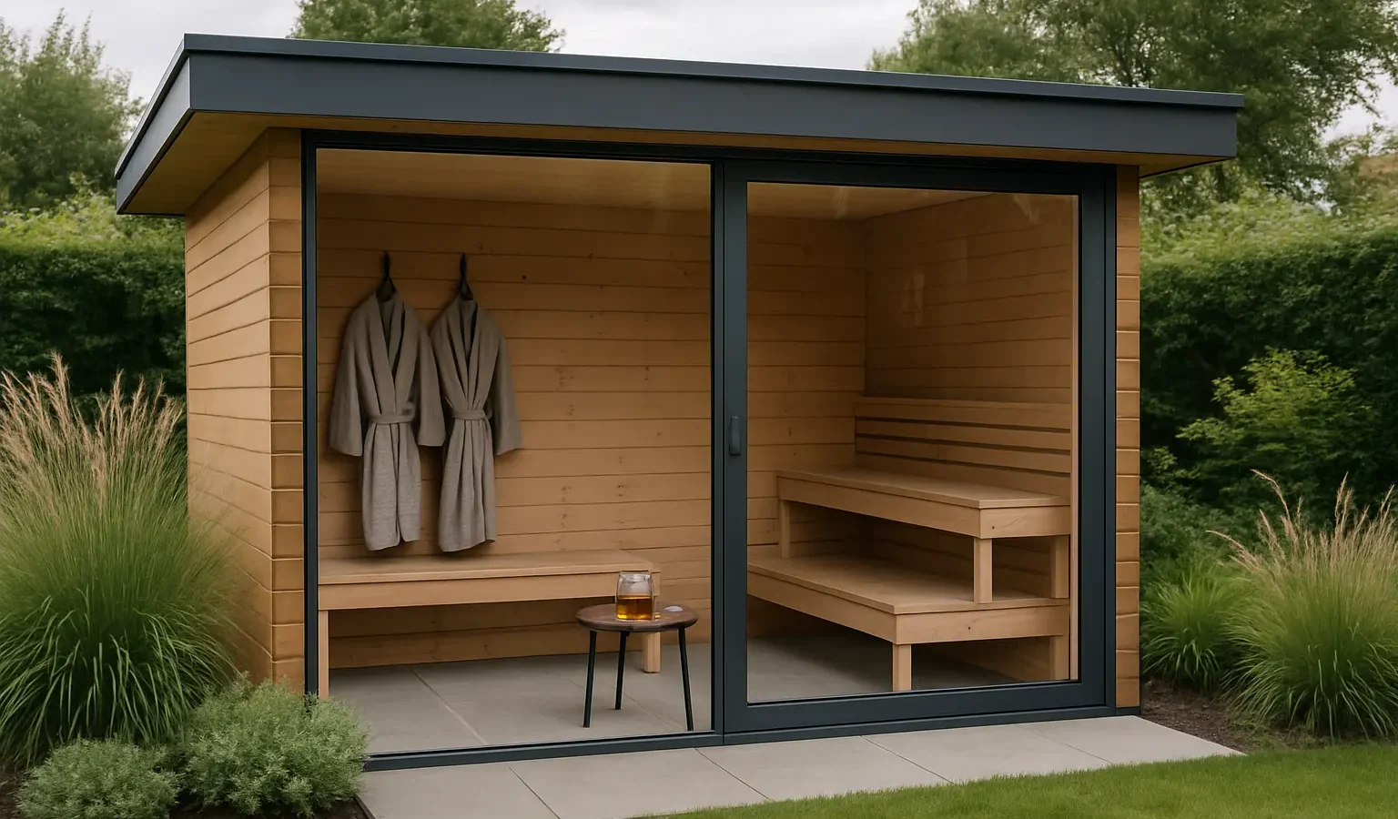 Gartensauna mit Vorraum: Modelle im Vergleich